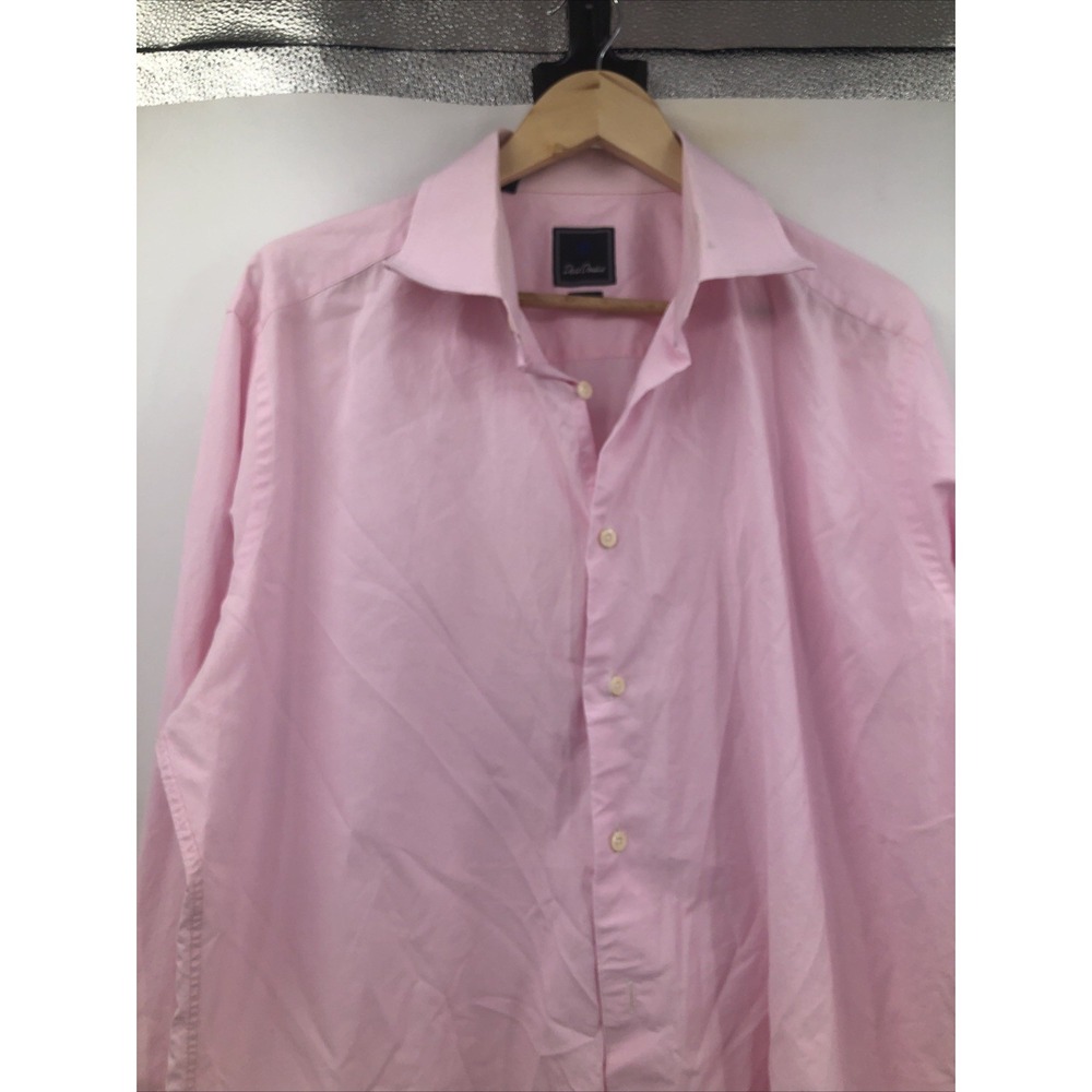 David Donahue Trim Fit Long Sleeve Button Down Pink Shirt Men's‎ Size 17.5/36/37